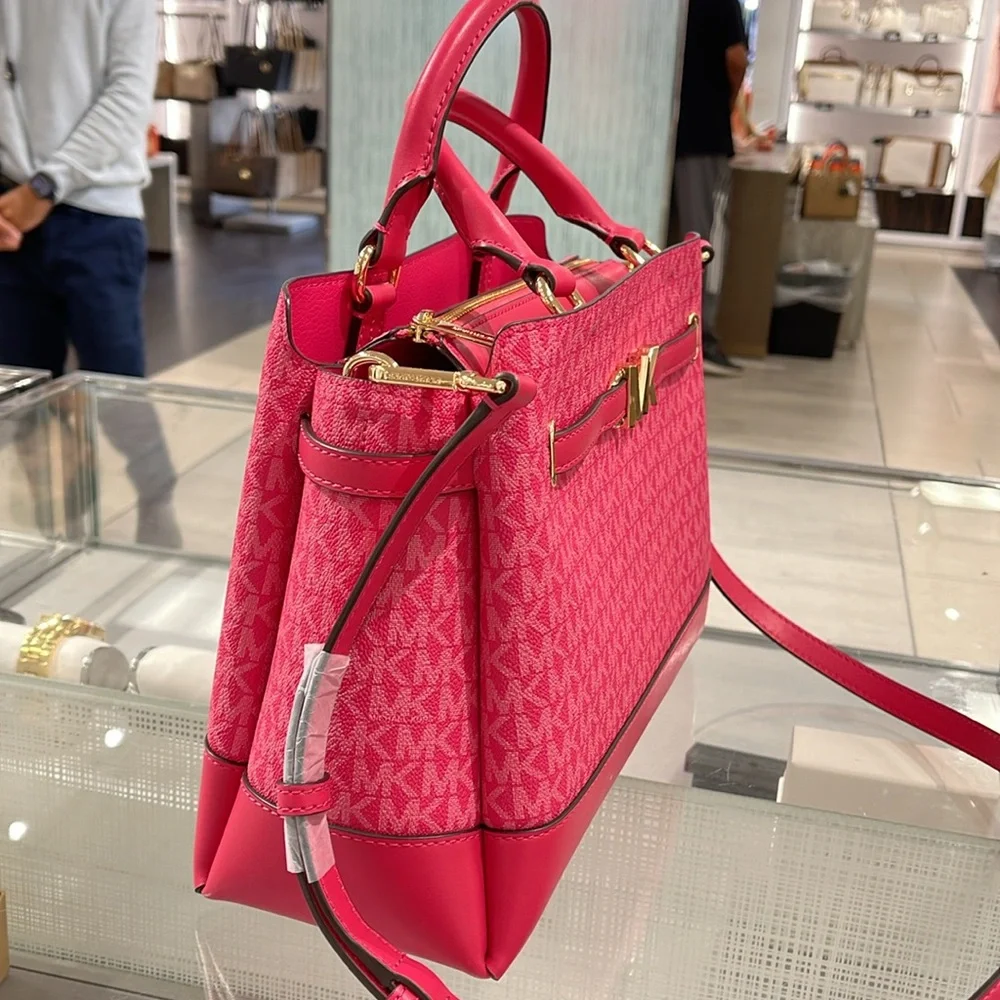 MICHAEL KORS 
Reed Large Graphic Logo Belted Satchel
Electric Pink 
NWT - Picture 4 of 16